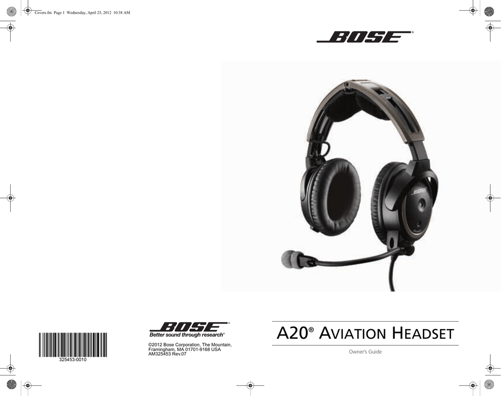 Bose Aviation Headset X Technical information Manualzz