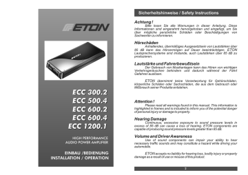 Eton ECC 1200.1, ECC 600.4, ECC 600.2, ECC 500.4, ECC 300.2 Benutzerhandbuch | Manualzz