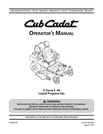 Cub cadet z force 48 pto belt outlet diagram