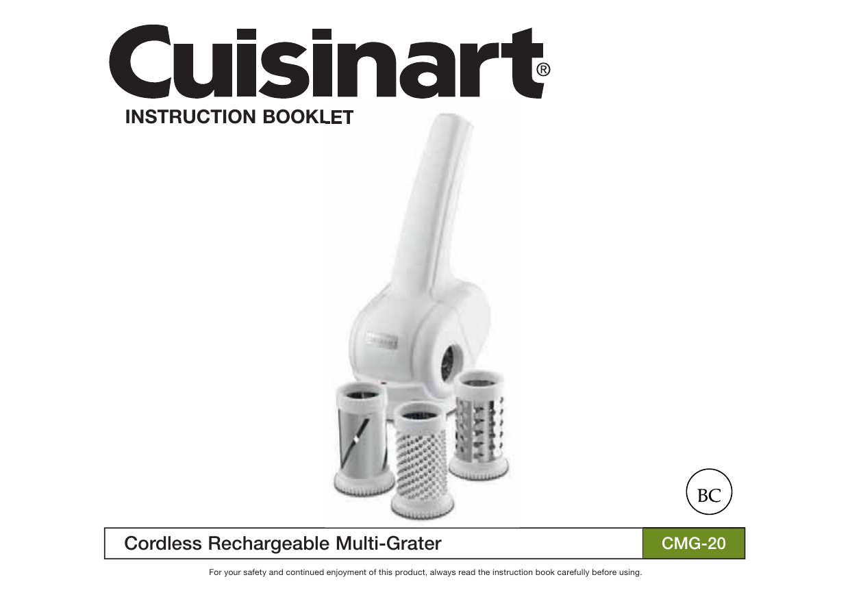 Cuisinart Electric Cheese Grater, Model #CMG20