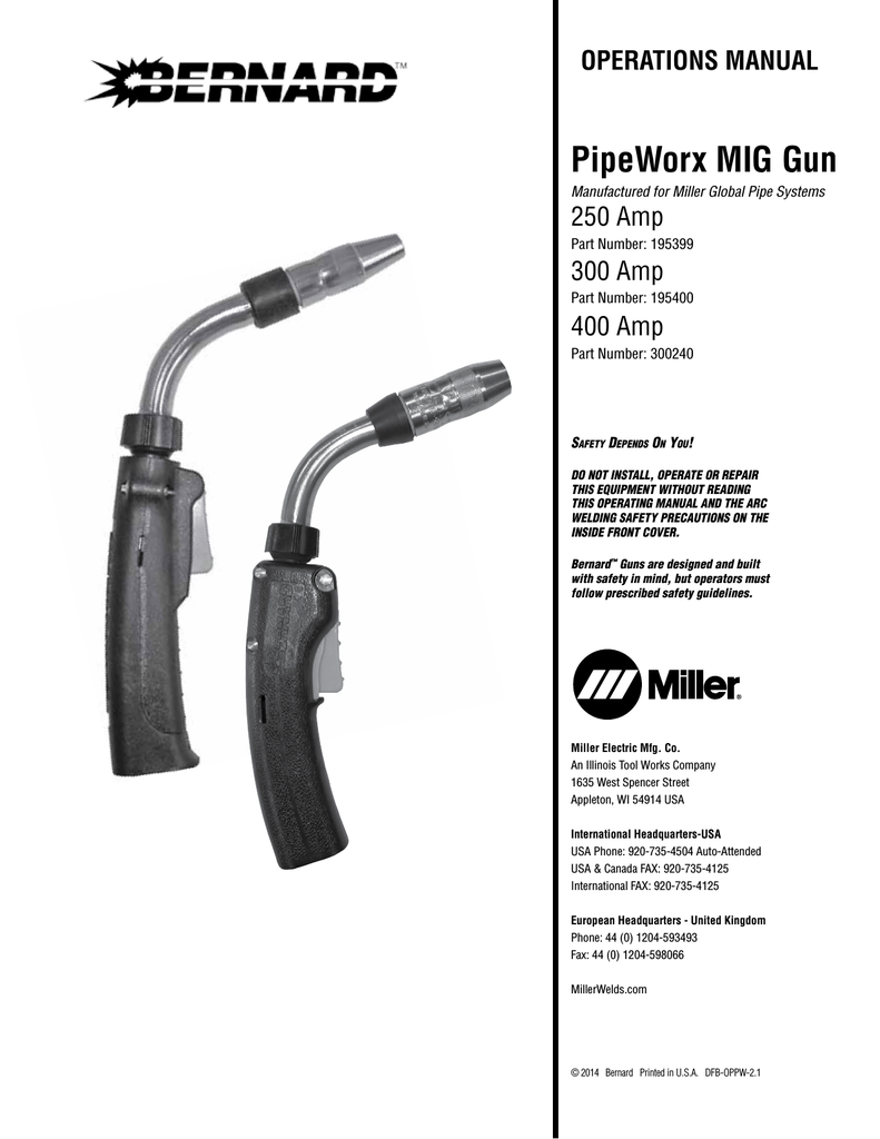 Miller PipeWorx 400 Troubleshooting guide | Manualzz