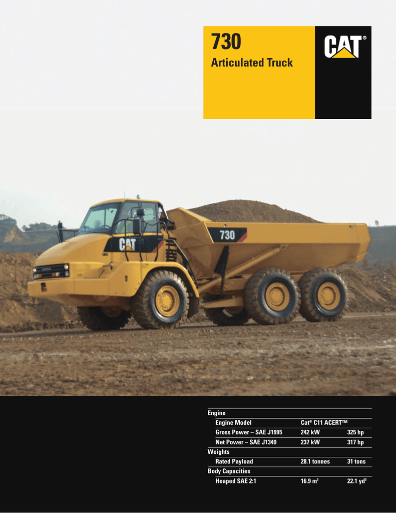 Manuals articles. Грузовик Caterpillar 730. Cat мануал. Articulated Cat.