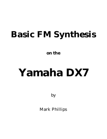 Yamaha DX7 Instruction manual | Manualzz