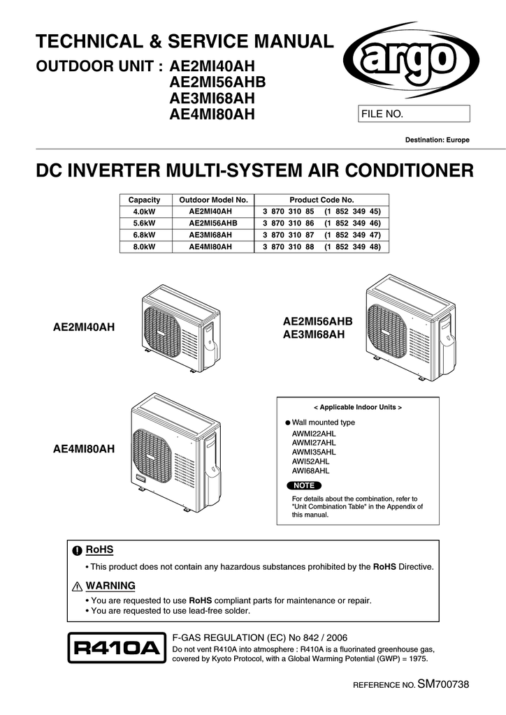 Argo R410a Service Manual Manualzz