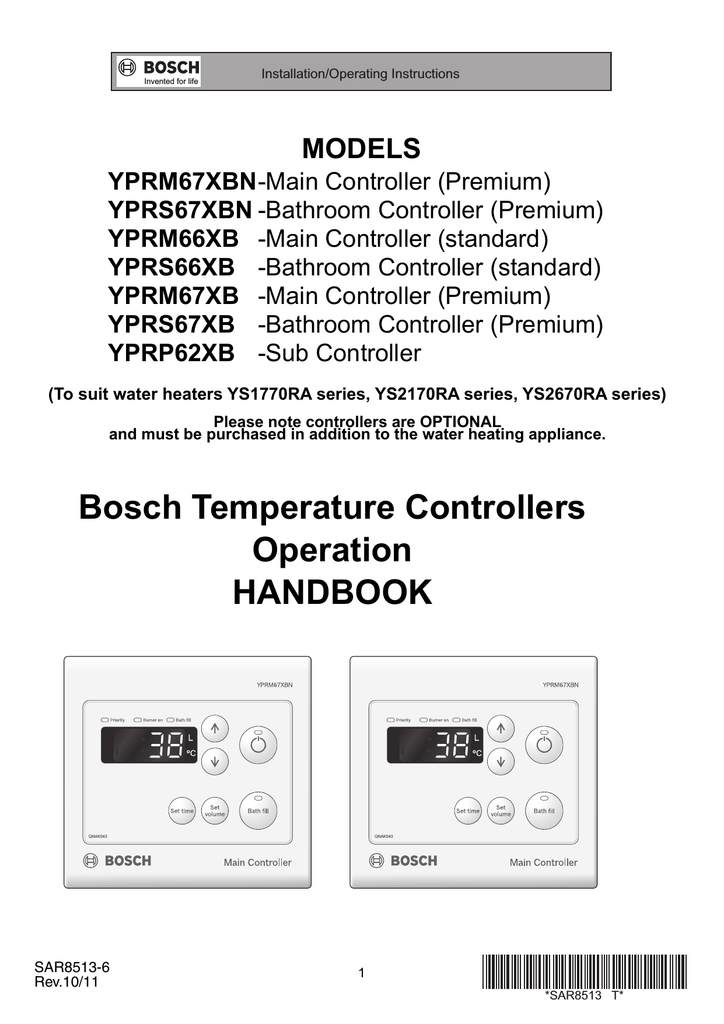 Bosch Instructions For Use Operating Instructions | Manualzz