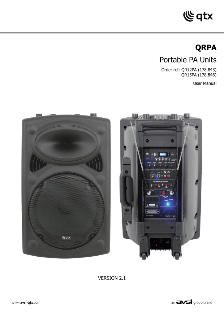 qtx qr15pa portable pa system