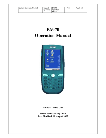 Unitech PA970 Operation Manual | Manualzz