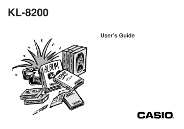 Casio KL-8200 User`s guide | Manualzz