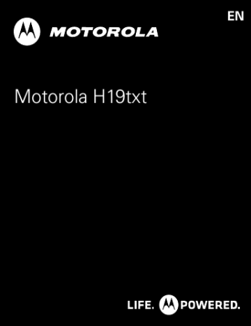 Motorola H19txt, Whisper Manuel utilisateur | Manualzz