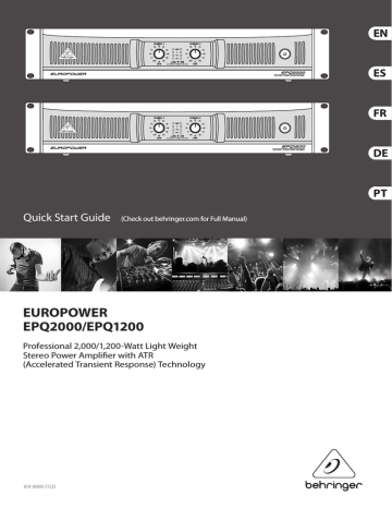 Behringer EPQ2000 Amplifier Quick Start Guide | Manualzz