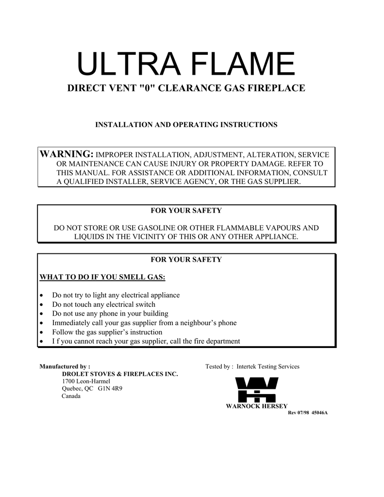 Drolet Nova 820 Operating Instructions Manualzz Com