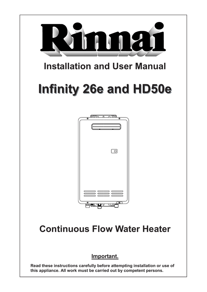 Rinnai Infinity 26 Installation Manual