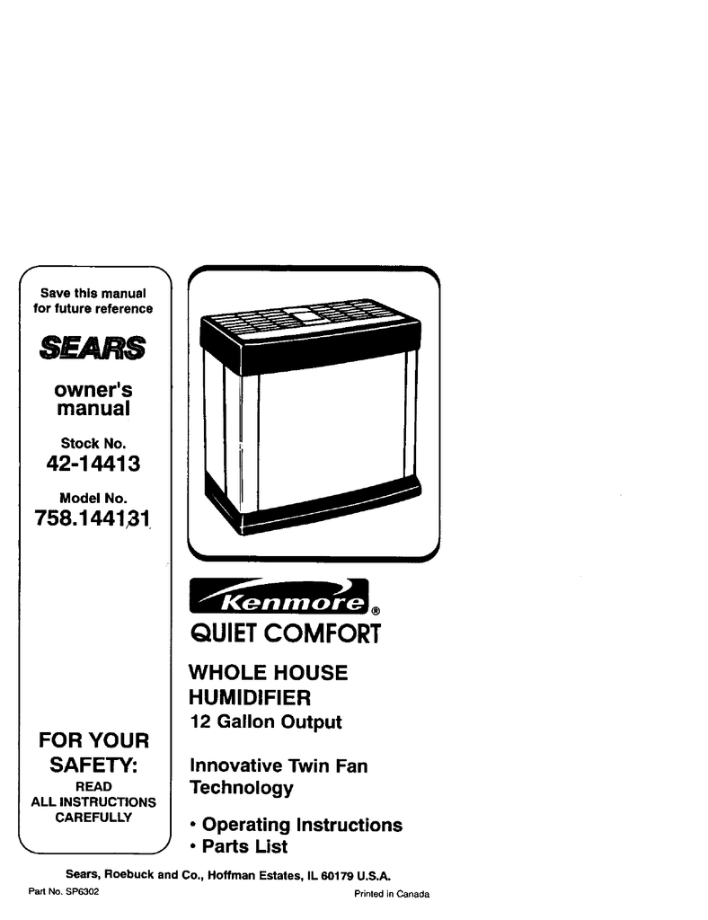 Sears 758 144131 Owner S Manual Manualzz