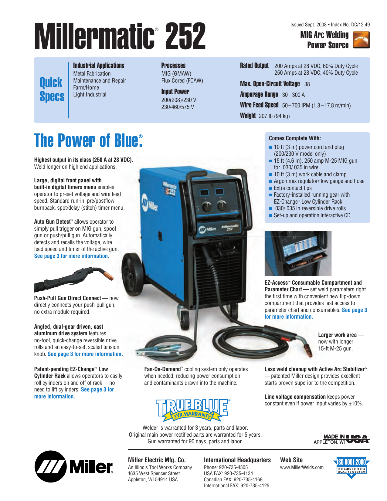 Miller Mig Welder 252 Settings Chart