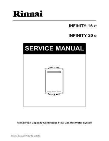 Rinnai Infinity 16e and 20e Service Manual | Manualzz