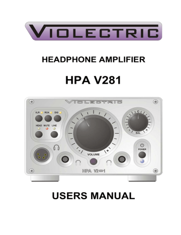 Datasheet | Violectric HPA V281 Technical data | Manualzz