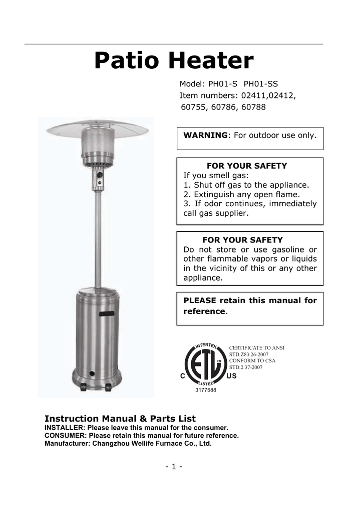 Well Traveled Living Firesense 02411 Instruction Manual Manualzz - Fire Sense Square Flame Patio Heater Manual Well Traveled Living Firesense 02411 Instruction Manual Manualzz - Fire Sense Square Flame Patio Heater Manual