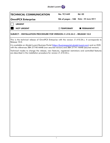 Alcatel Omnipcx Enterprise R7 1 User Manual Manualzz Alcatel Omnipcx Enterprise R7 1 User Manual Manualzz