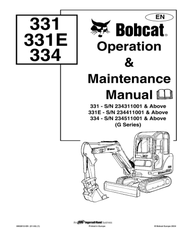 2004 bobcat 337 operation panel