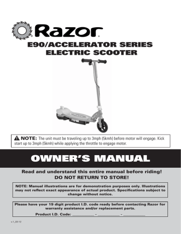 Razor E90 Series Owner's Manual | Manualzz