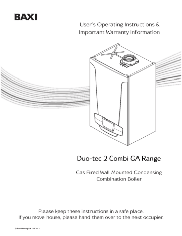 Baxi Duo Tec 2 Bi 24 Ga Operating Instructions Manualzz