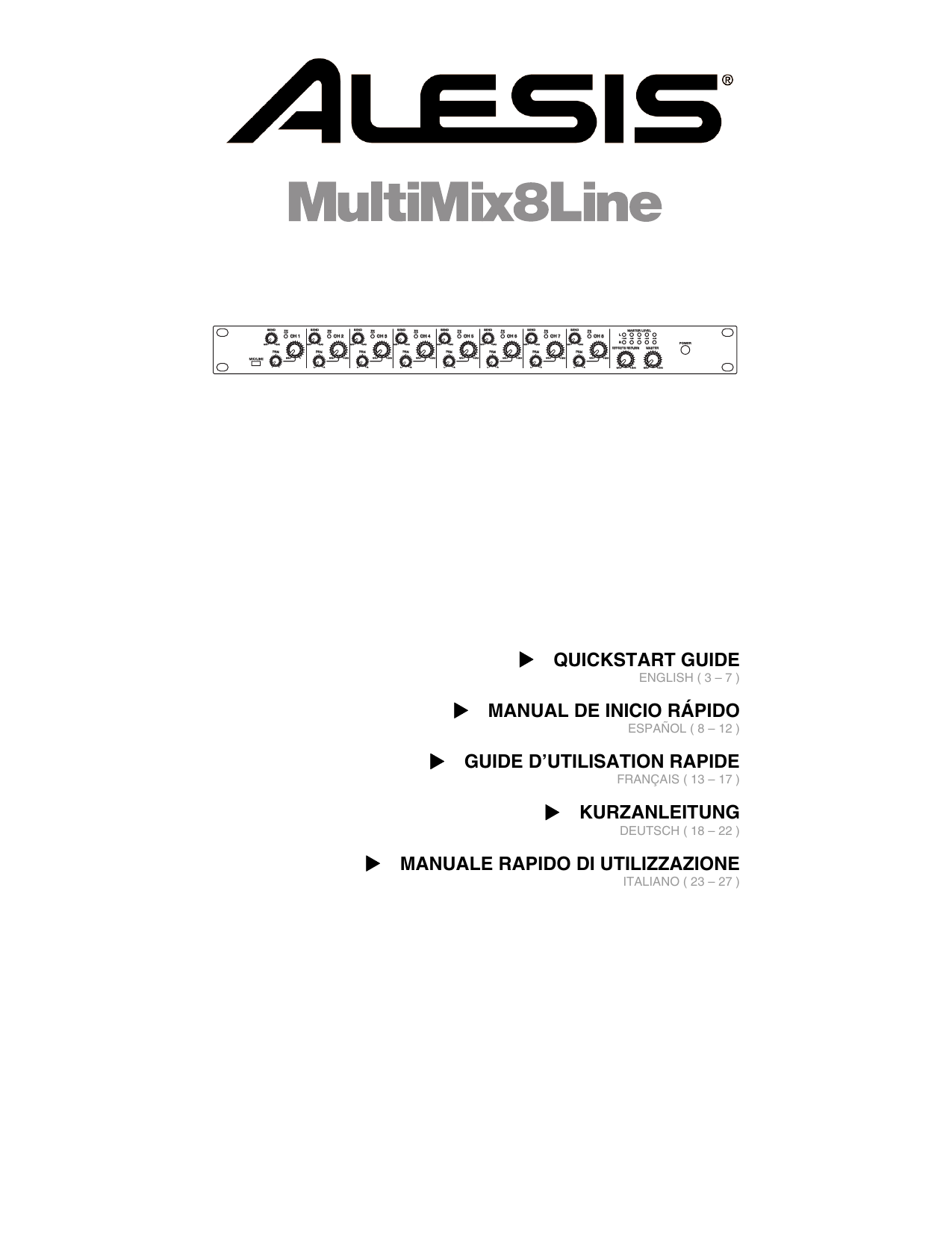Alesis MultiMix8Line Owner's Manual Manualzz