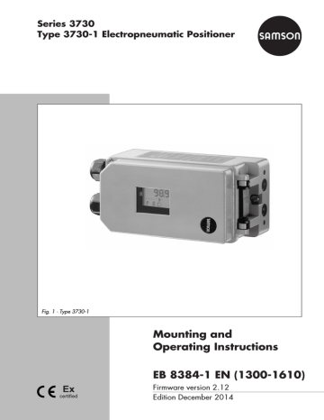 Samson 3730 Series Operating instructions | Manualzz