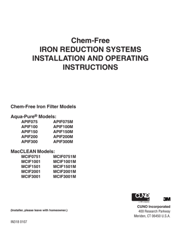 macclean iron filter manual macclean iron filter manual