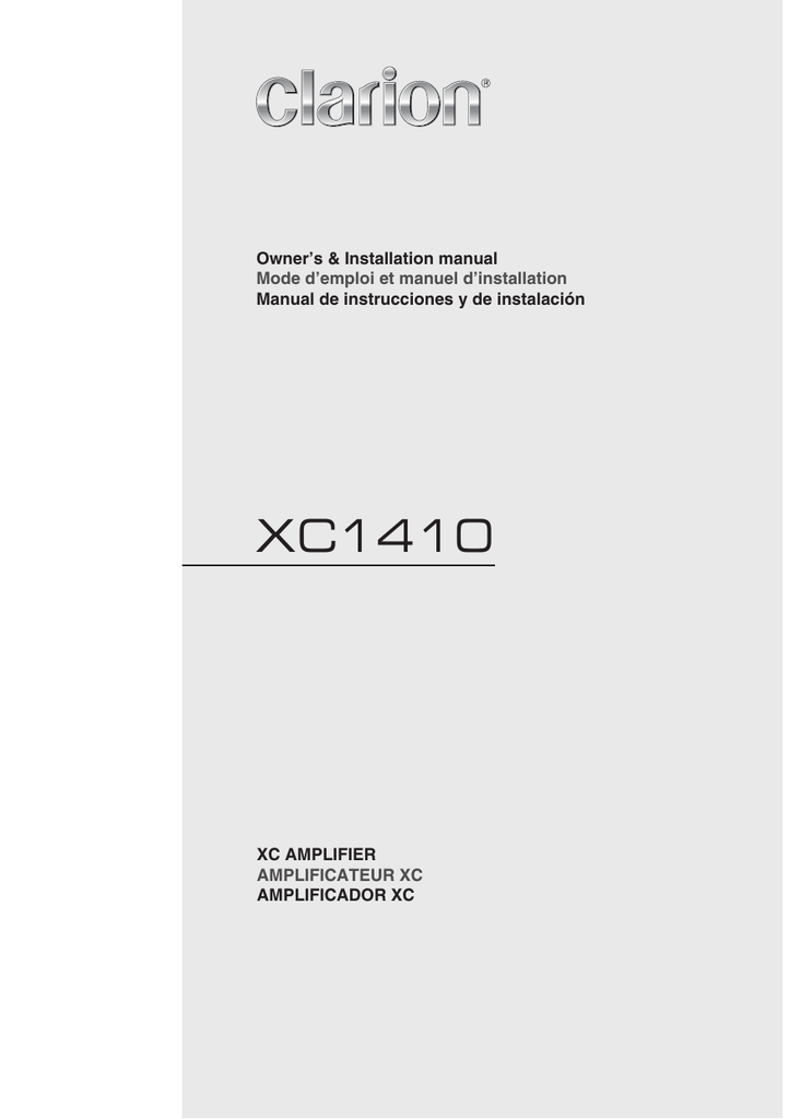 Clarion XC1410 Installation manual | Manualzz