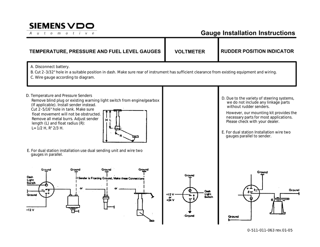 Vdo Fuel Gauge Wiring Diagram equus fuel gauge wiring ...