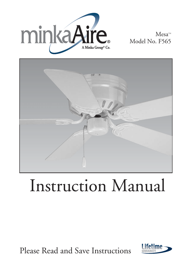 Minka Aire Mesa F565 Instruction Manual Manualzz Com