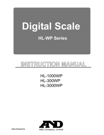 A&D HL-300WP Product specifications | Manualzz