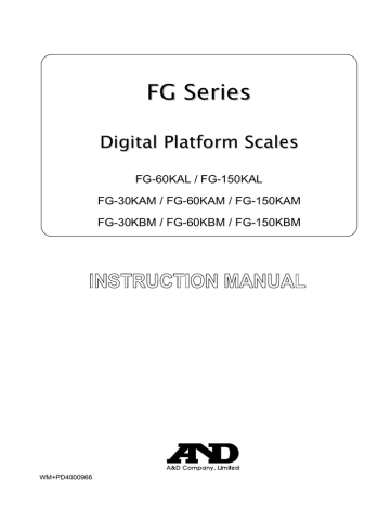 AND FG Instruction manual | Manualzz