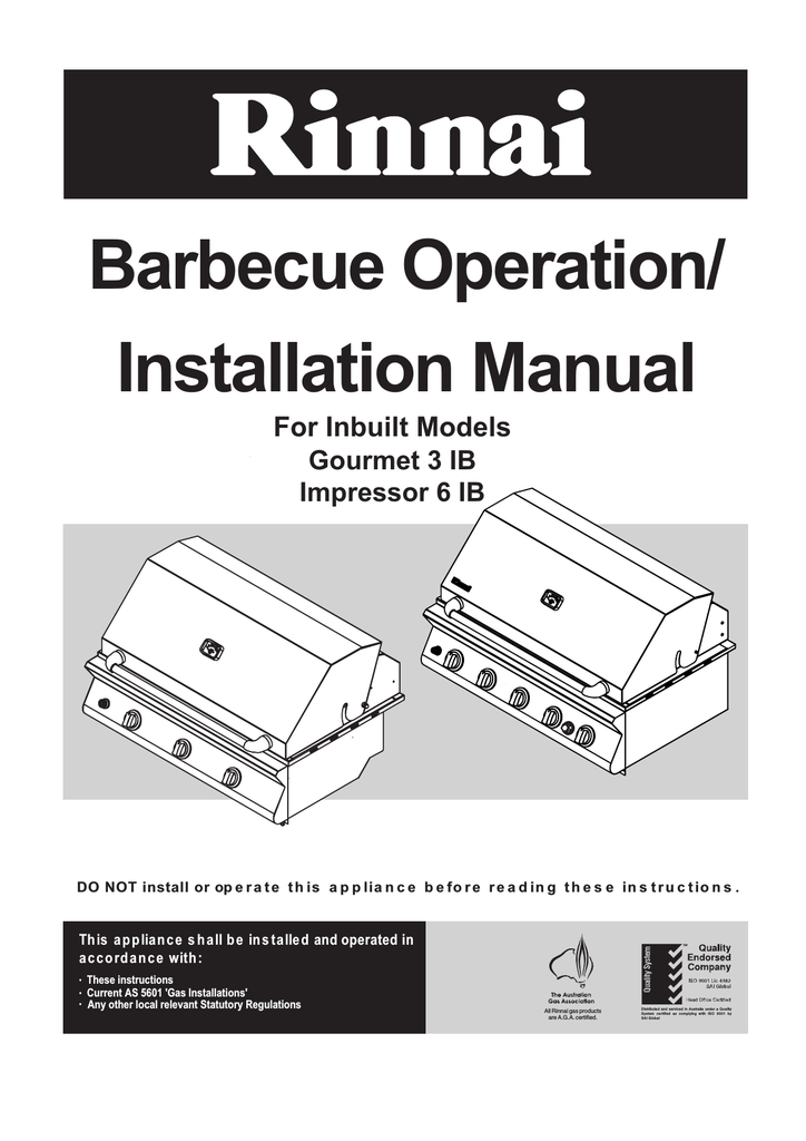 Rinnai Bbq Replacement Parts