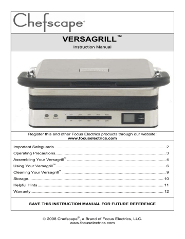 West Bend PRGR1000 Grill Instruction manual | Manualzz