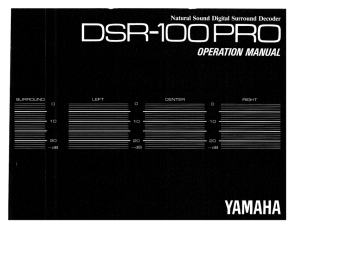 Yamaha DSR-100PRO Owner's manual | Manualzz