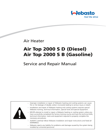 Webasto Air Top 2000 S B Service and Repair Manual | Manualzz