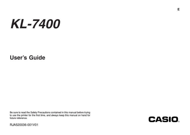 Casio Kl 100 User Guide Manualzz