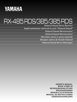 Yamaha RX-V385 - Installation guide, Owner's manual, Quick start guide