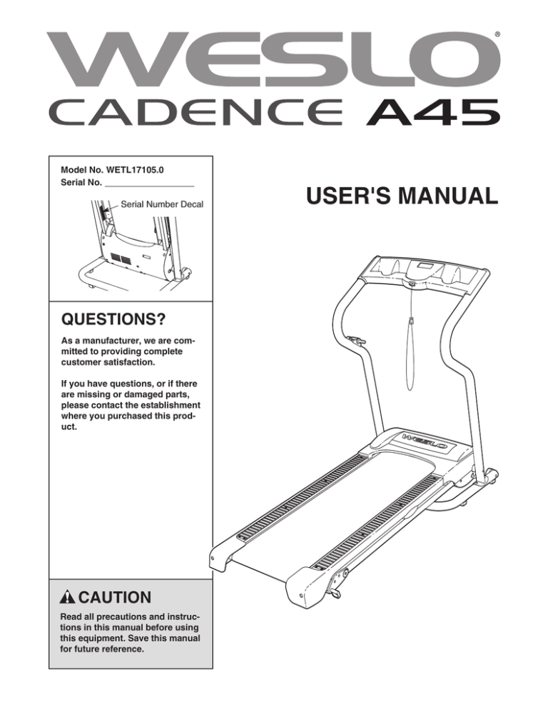 weslo cadence 600