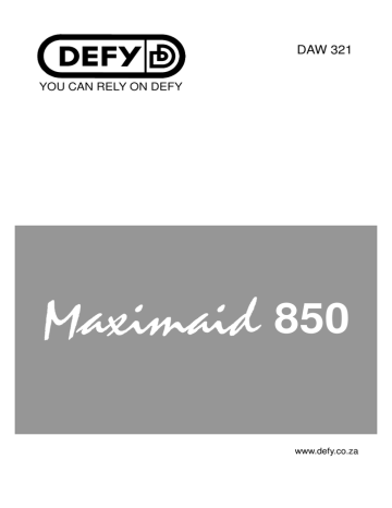 Defy Maximaid 850 Specifications | Manualzz
