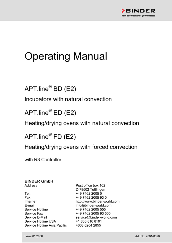 Datasheet Binder APT.line FED Technical data Manualzz