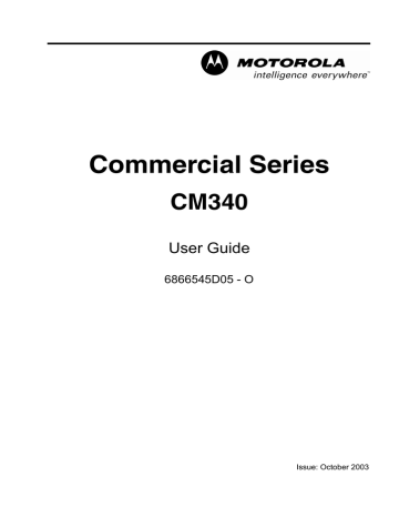 Motorola CM340 User guide | Manualzz