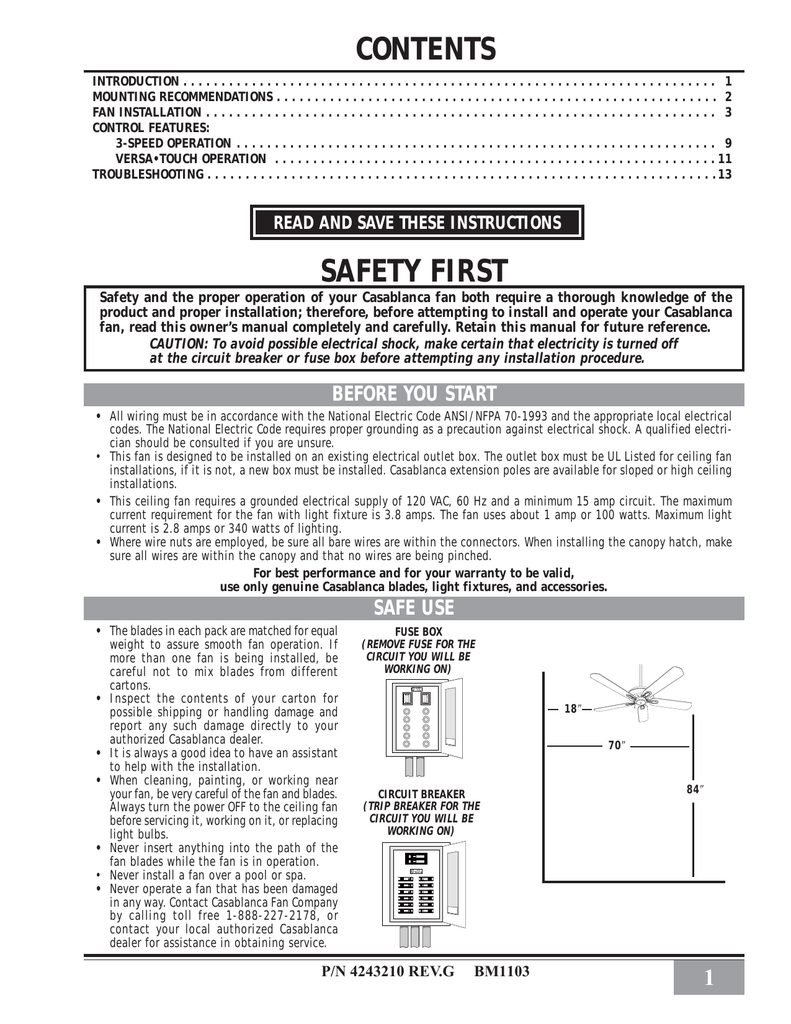 Casablanca Aurora Owners Manual Manualzz