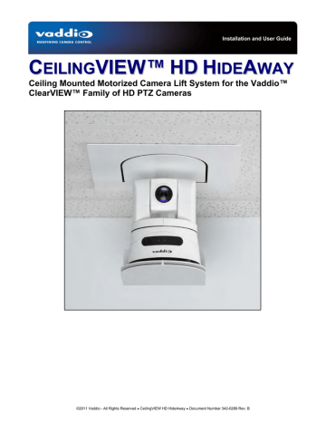 VADDIO CEILINGVIEW HD HIDEAWAY Installation and User Manual | Manualzz