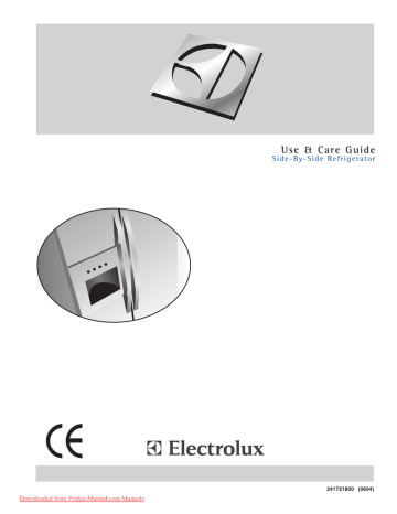 User guide | Electrolux 241721800 Use & care guide | Manualzz