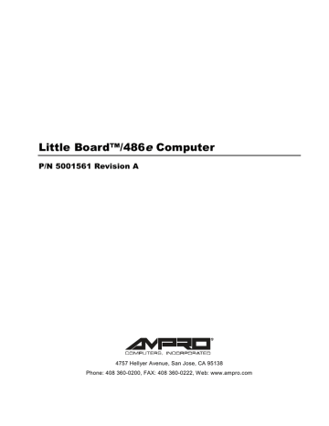 Ampro 486E P/N 5001561 Revision A manual | Manualzz