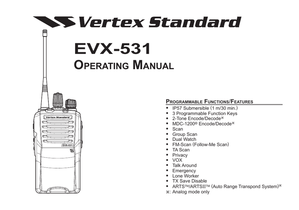 Vertex Standard Evx 531 User Manual Manualzz