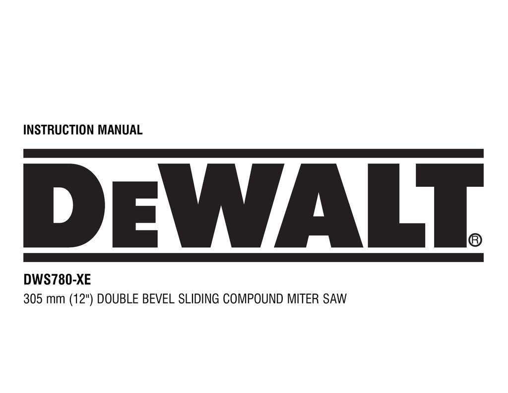 DeWalt DWS780 Mitre saw Instruction manual Manualzz