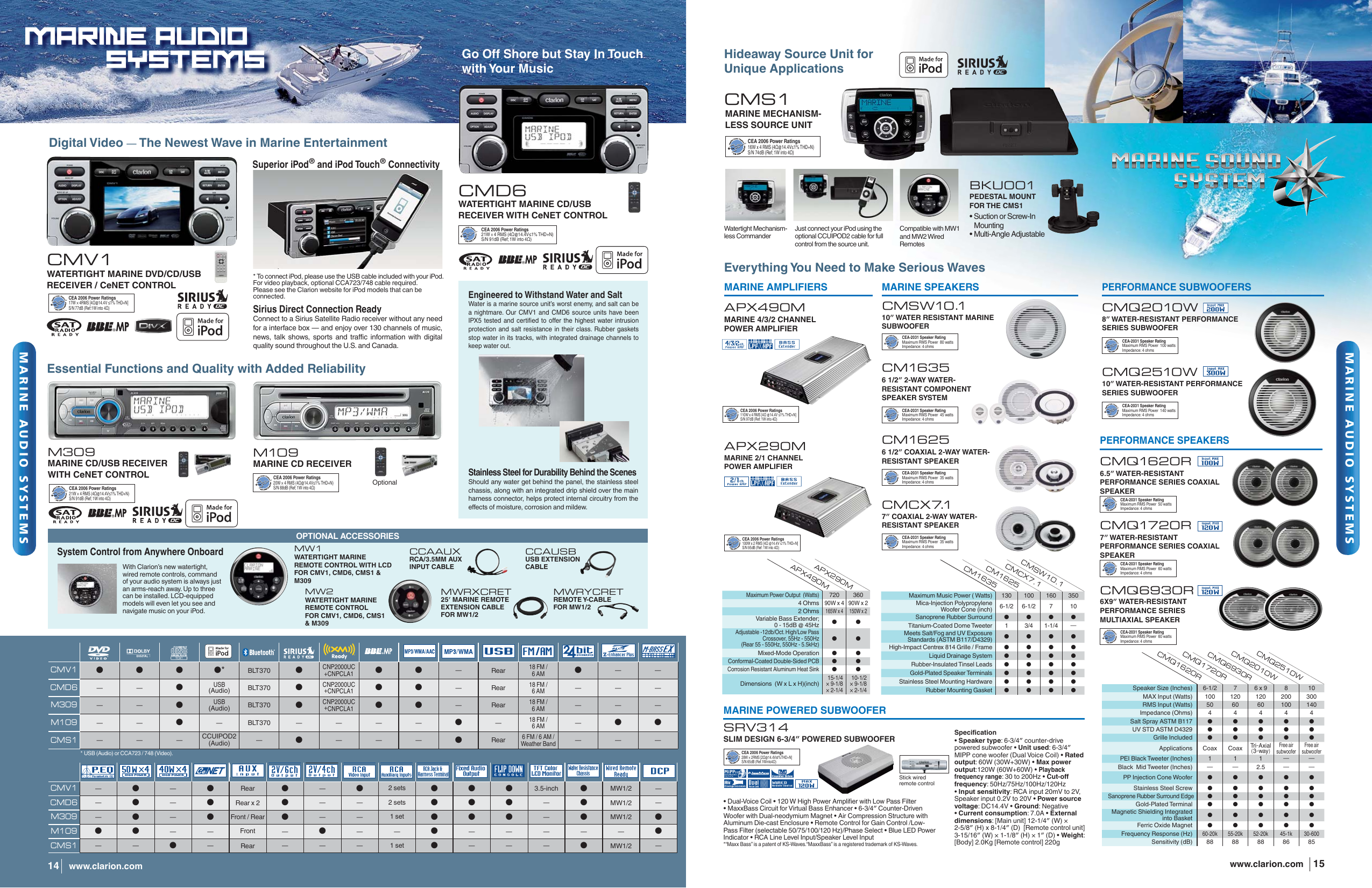 clarion cm1625 marine speaker